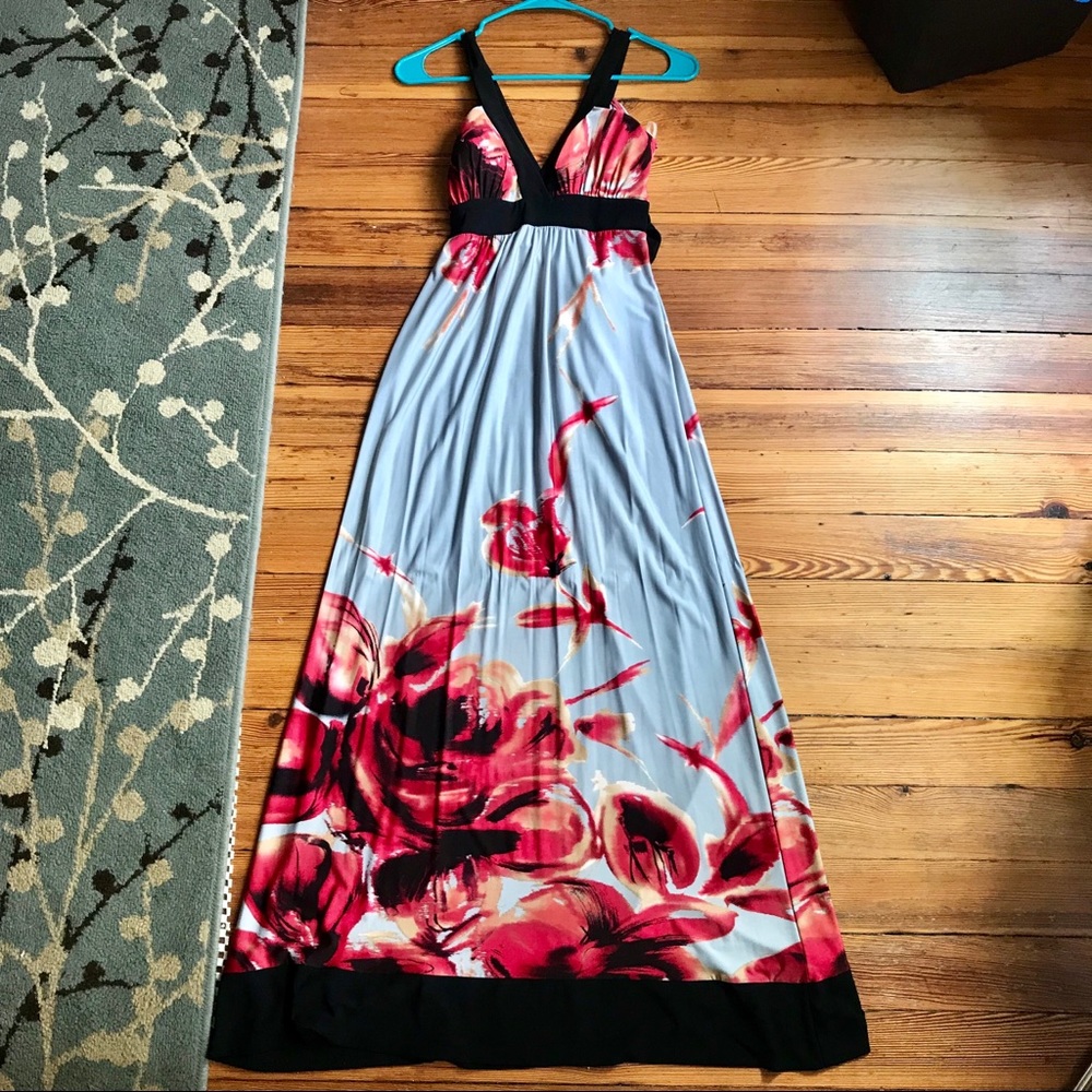 Floral print maxi dress, size small